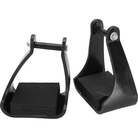 Étriers en plastique POM pour l'équitation western, selle de sécurité, tapis de selle noir rembourré en mousse. (1/5)