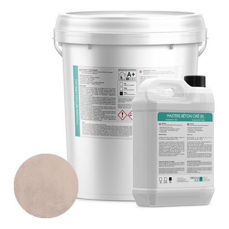 Masters Béton Ciré (sols et murs) - 10m² (20kg + 6L) - Teinte : Lin (1/5)
