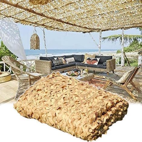 Sand-colored camouflage net - shade net, shade sail, sun protection (46 meters) (1/5)