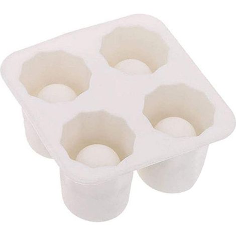 Moule à glaçons cylindrique + Sans marque + Modèle réutilisable + En caoutchouc thermoplastique blanc 10x10x5,5cm (1/5)