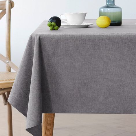 Nappe rectangulaire en lin, 110 x 160 cm. Nappe de haute qualité, résistante aux taches et imperméable, idéale pour les buffets. Caractéristiques : blanc éclatant (1/5)