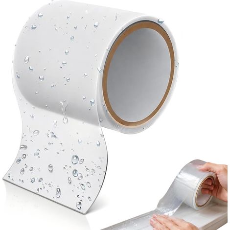 Ruban Adhésif Transparent Imperméable, Étanche et Résistant aux UV, Réparation sous-Marine pour Piscine, Toiture, Maison et Surfaces Multiples (1/5)