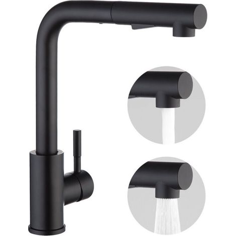 Cecipa Mitigeur de cuisine avec douchette extractible, Monocommande, Rotation à 360°, 2 modes de pulvérisat Robinet d'évier cuisine (1/5)