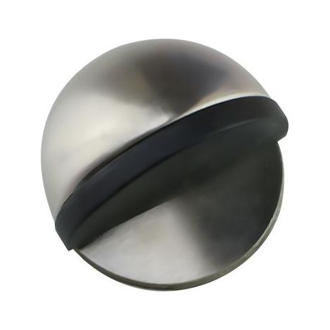Door Stops, 1 Stainless Steel Door Stop and Bumper, Adhesive Door Stop for Floors and Parquet, Door Bumpers for Door and Wall Protection, Silver (1/5)
