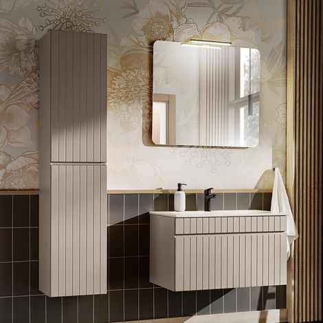 Set di mobili da bagno con lavabo Zelie cachemire 80cm (1/5)