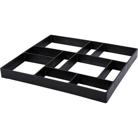 Moule à pavé béton réutilisable en fer pour jardin, 45x40x4 cm, pour chemin, terrasse et allée, noir (1/4)