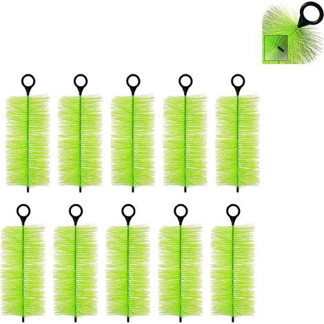 Lot de 10 brosses filtrantes pour filtre bassin 30CM vert noir manche accessoire purification eau extérieur pour poissons (1/5)