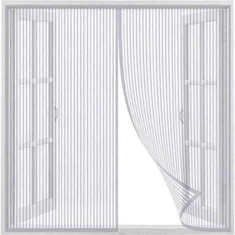 Moustiquaire magnétique - 120 x 120 cm - maille microfibre - sans perçage - blanche (1/4)