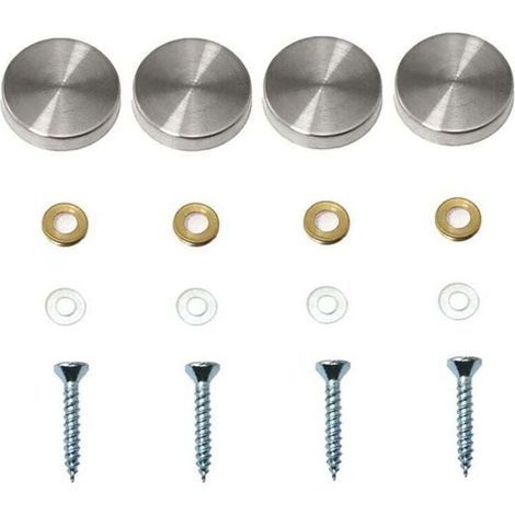 4er-Pack dekorative Spiegelschrauben, dekorative Nagelkappen, dekorative Schrauben aus poliertem Edelstahl für Spiegel, Glasschränke oder Möbel (0,79 Zoll/20 mm) (1/4)