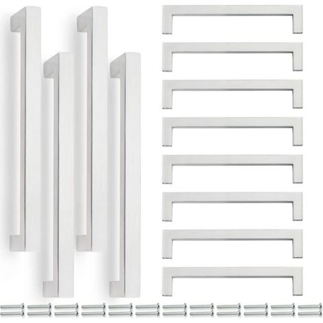 CSPARKV 12 Pcs Nickel satiné acier inoxydable carré cuisine armoire poignée poignée en T pour la quincaillerie de cuisine (1/5)