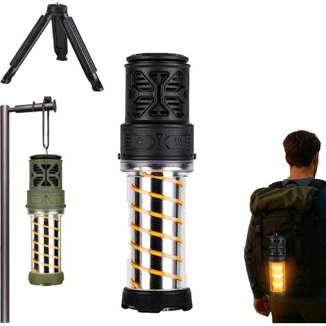 Lampe de camping portable - 3000 mAh, 5 niveaux d'intensité, étanche IPX5 et trépied pour une utilisation intérieure et extérieure (1/5)