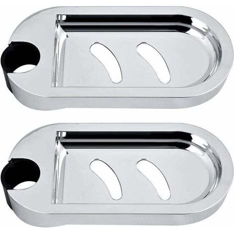 Douche Porte-Savon, 2 Pièces Porte-Savon pour Barre de Douche éponge Murale Titulaire Savon Saver Plateau étagère de Douche Réglable pour Barre de Douche Diamètre du Trou 25 mm (1/4)
