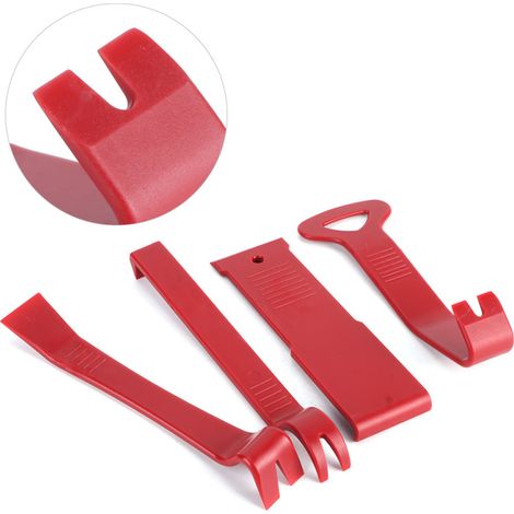 Kit de herramientas para desmontar los revestimientos interiores del coche (4 piezas): panel de audio, salpicadero, clips de fijación