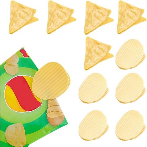 10 Stück chipförmige Verschlussclips zur Lebensmittelaufbewahrung in der heimischen Küche und feuchtigkeitsbeständige Verschlussclips für Snackbeutel (1/5)