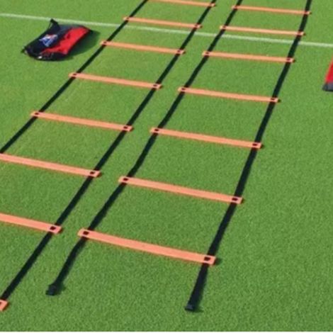 Échelle d'agilité à 12 rangées de 6 mètres (20 pieds), ensemble d'équipement d'entraînement de vitesse comprenant 10 disques et un sac de transport, adapté au football. (1/5)