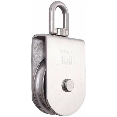 M100 levage rouleau à poulie unique chargement 1000 kg, bloc de poulie de corde de levage pivotant à roue unique en acier inoxydable 304 robuste (1/5)
