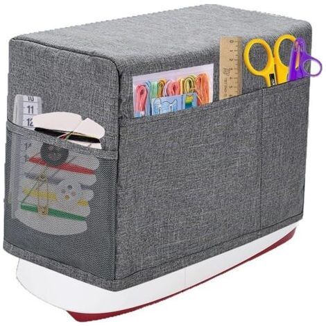 Sewing Machine Protective Pouch with Storage Bag, Sewing Dust Cover Compatible with Most Standard Singer Brother Machines (Gray) (1/5)