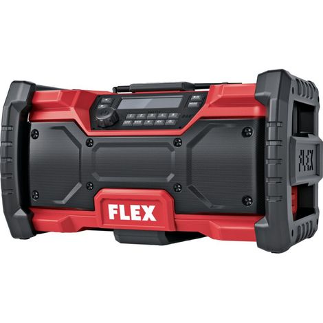 Radio de obra digital FLEX RD 12/18/230V DAB+ FM Bluetooth USB AUX IP64 roja y negra