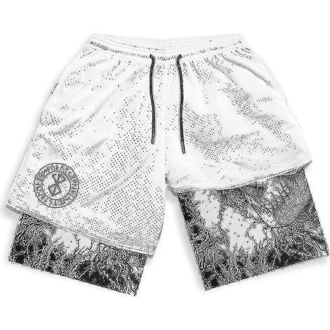 Anime-Shorts für Damen und Herren mit Berserk-Manga-3D-Print, 2-in-1-Sportshorts, Performance-Shorts für Sommertraining, schnelltrocknend, Kompressionsshorts – XXXL – 15