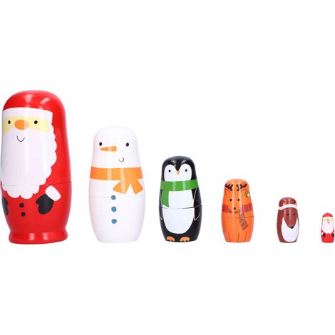 Russische Matrjoschka-Puppen, 6 Stück, Geschenk, handbemaltes Holzdekor, Cartoon-Dekoration für Zuhause