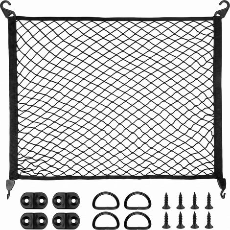 Filet de Rangement Coffre Voiture 60x40cm Extensible Universel avec Vis (1/5)