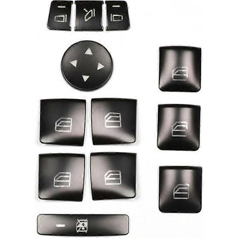 Lot de 12 autocollants de garniture pour boutons de lève-vitres et accoudoirs de portières de voiture Mercedes-Benz Classe GLK ML GL a BCEG W204 X166 (1/4)
