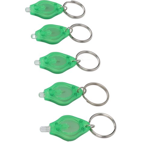 Set mit 5 tragbaren Mini-LED-Schlüsselanhänger-Taschenlampen zur Schmuckerkennung (grünes Licht). (1/5)