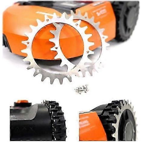 Roues pour tondeuse robot Worx Landroid - Roues à chaîne antidérapantes (225 mm, 2 pièces) - Haute traction et durabilité (1/5)