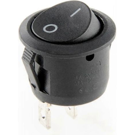 Interrupteur va-et-vient noir x5, 6A 250V, commutateur rond basculant, lot de 5 pièces, interrupteur mural standard, 250 volts, 6 ampères, finition noire mat (1/3)
