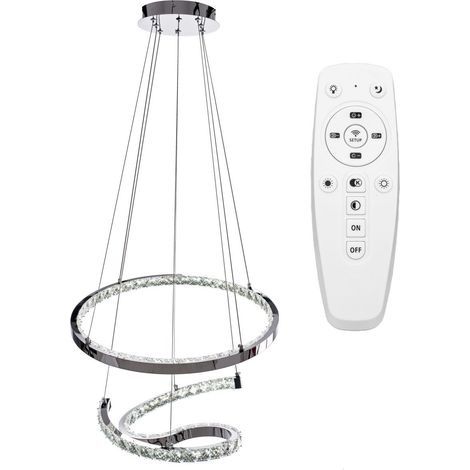 LAMPADA A SOSPENSIONE APP773-2CP CRISTALLO SQUILLO LED 2-PUNTI LUCE 90W 50X50X50-110CM REGOLABILE