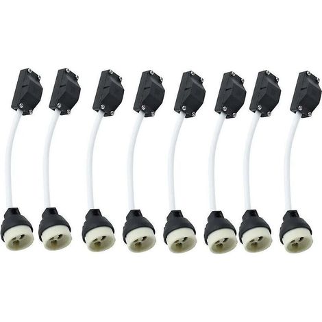 Tigrezy -8 pièces douilles en céramique Gu10 avec connecteur de câble 2a 250v support de lampe Gu10 adaptateur de Base de douille avec câble isolé Cise