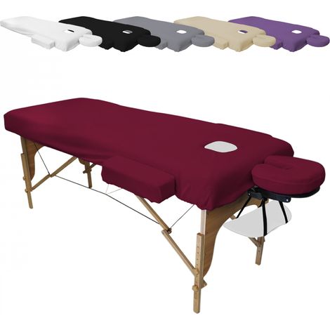 Kit complet de housses pour table de massage - Confort Plus - Éponge - Prune - Vivezen
