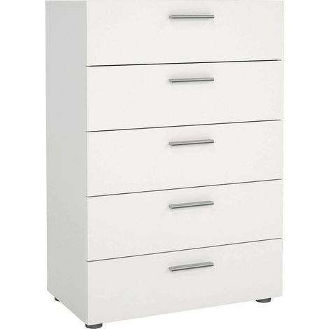 Dmora - Kommode Mavis, Mehrzweckkommode, Schlafzimmerkommode, Schrank mit Schubladen, 70x40 h102 cm, Weiß (1/5)