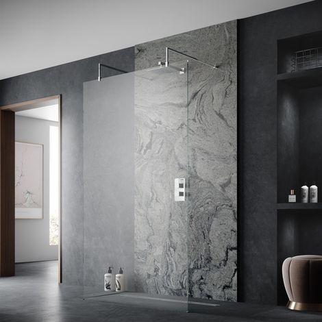 Hudson Reed Wetroom Screen 900mm Wide with Arms and Feet - 8mm Glass (1/3)