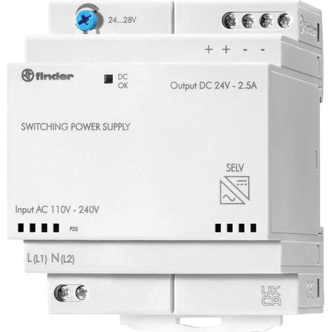 Finder 78.60.1.230.2402 Hutschienen-Netzteil (DIN-Rail)  24 V/DC 2.8 A 60 W   Inhalt 1 St.