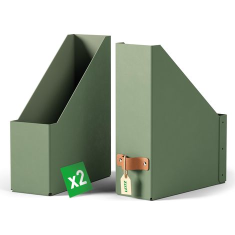 2 porte-revues A4 durables, 900 feuilles, Rangement design, Vert (1/5)