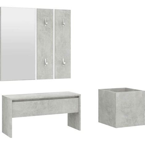 Maison Exclusive - Garderoben-Set Betongrau Holzwerkstoff (1/5)