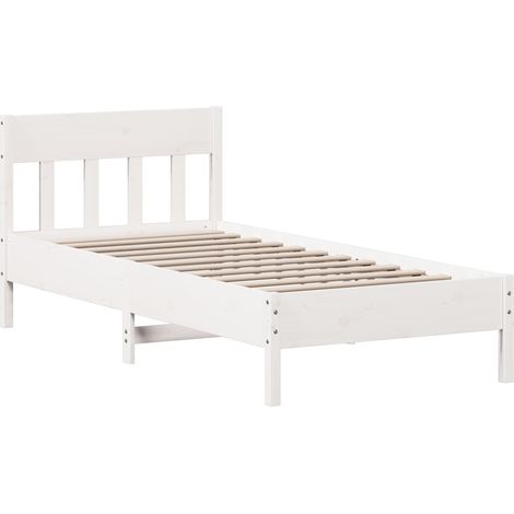 Maison Exclusive - Letto senza Materasso Bianco 75x190 in Legno Massello di Pino