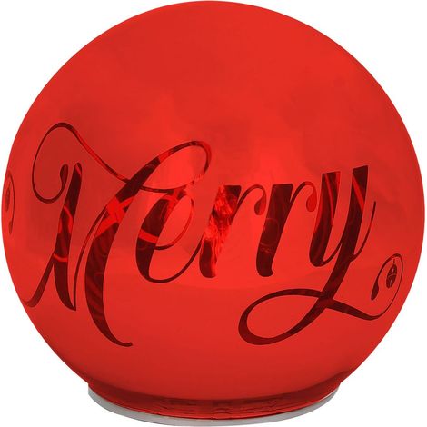 Tognana Sfera Natale con Led D 15 Cm Christmas Mirror Red Vetro Rosso