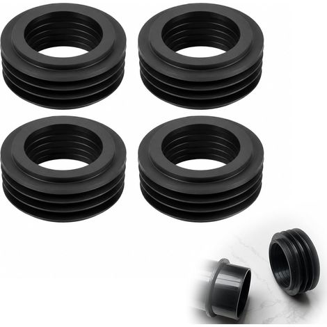 4 Pcs Water Flush Pipe Fitting Rubber Sleeve for Flush Cistern Flush Drain Fittings Inner Diameter 36-45 mm Outer Diameter 60 mm Height 26 mm Black (1/5)