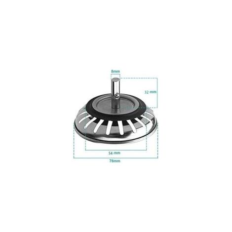 Panier amovible diamètre de l'acier inoxydable 78 mm accessoires pour évier de cuisine mise à l'eau fermeture de parapluie couvercle de lavabo- Crezuo (1/3)