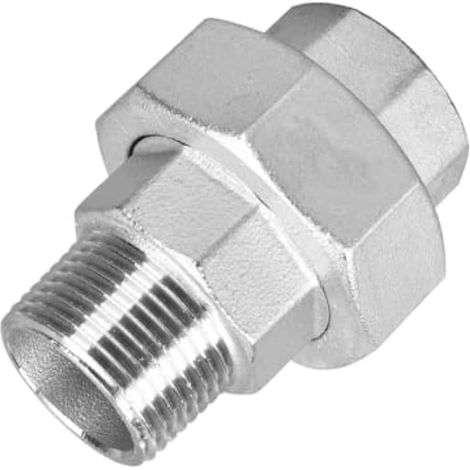 Raccord union en acier inoxydable moulé, DN20 femelle x mâle, adaptateur de connexion de tuyau pour projets domestiques/industriels/de bricolage (3/4") (1/5)