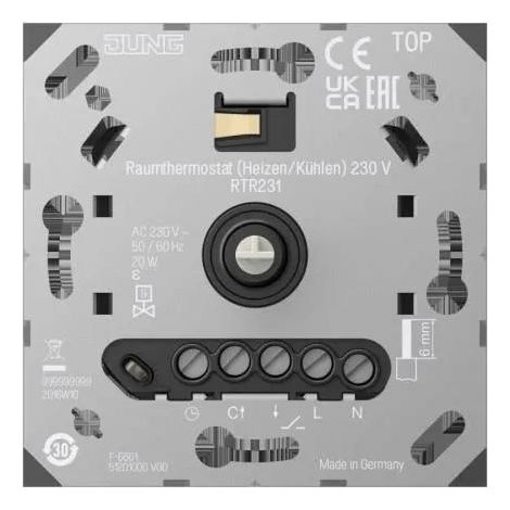 Jung Termostato ambiente (Riscaldamento/Raffreddamento) 230 V RTR 231