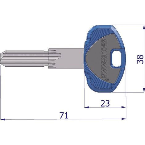 CHIAVE GREZZA PER CILINDRO EVOK1- - (0K11XNISBOZ) - 5 pezzi SECUREMME