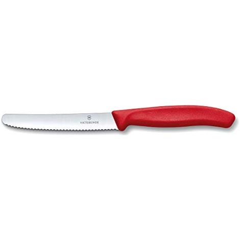 Victorinox Coltelli da Tavola Punta Tonda Seghettato 11cm Rosso
