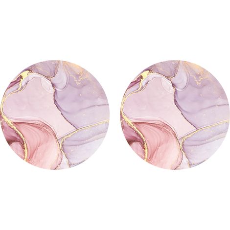 Sous-Verre - Marbre Foncé - Base Céramique Et Liège Anti-Rayures - Pour Porte-Gobelet Voiture - Lot De 2 (1/5)