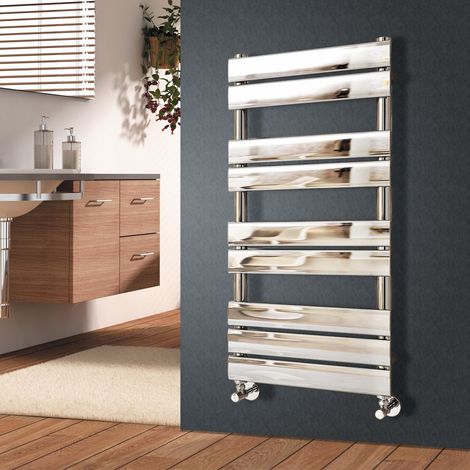 Flat Panel Heated Towel Rail Bathroom Rad Radiator Chrome 1000x450mm