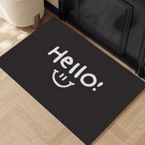Tapis de porte Hello, résistant aux taches et personnalisable, adapté aux portes d'entrée et aux entrées extérieures, 6090 cm. (1/5)
