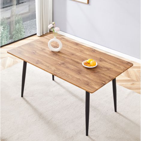 Table de salle à manger 190,5x80x76,2 cm en MDF marron, moderne pour salle à manger FloraGrace (1/5)