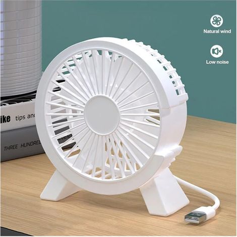 Mini-Tischventilator – Klein, leise, niedlich, USB-betrieben – für Schlafzimmer, Büro – Weiß (1/5)